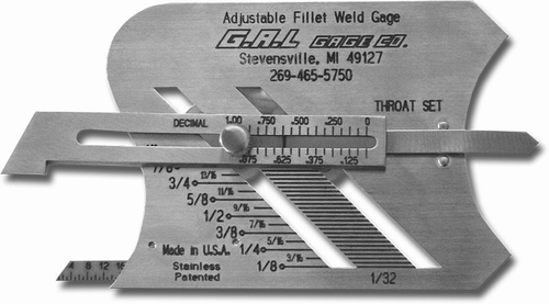 G.A.L. CAT3 Adjustable Fillet Weld Gauge