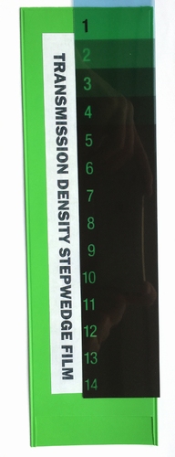 Transmission density stepwedge film