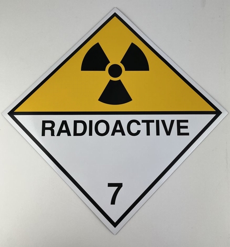 Magnetic warning sign 25x25cm "Radioactive 7D"